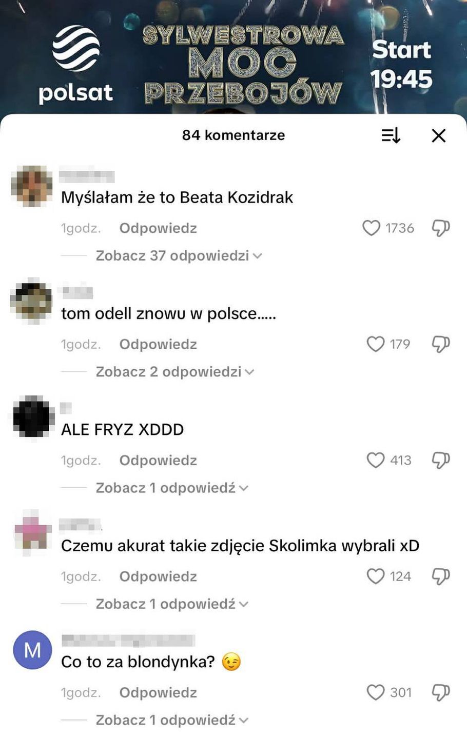 Komentarze pod plakatem Skolima