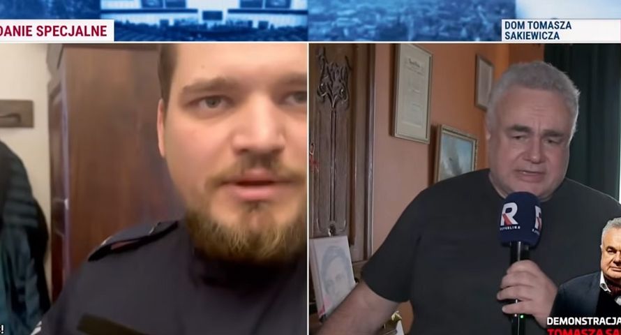 Policja tłumaczy interwencję u Sakiewicza. Opublikowano nagranie