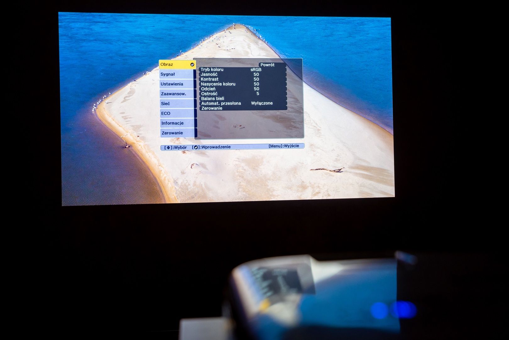 Epson EB-FH52 menu Obraz