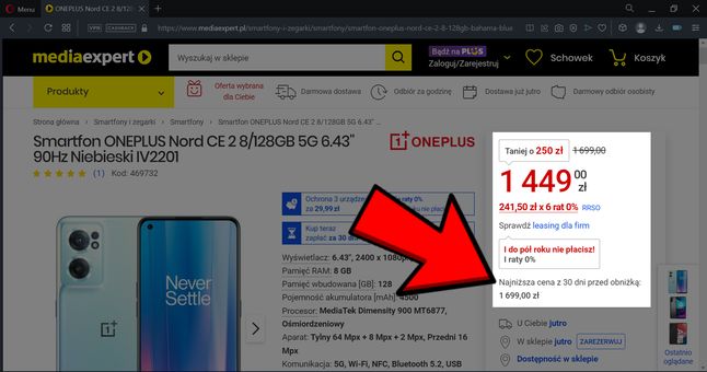 OnePlus Nord CE 2 w Media Expert
