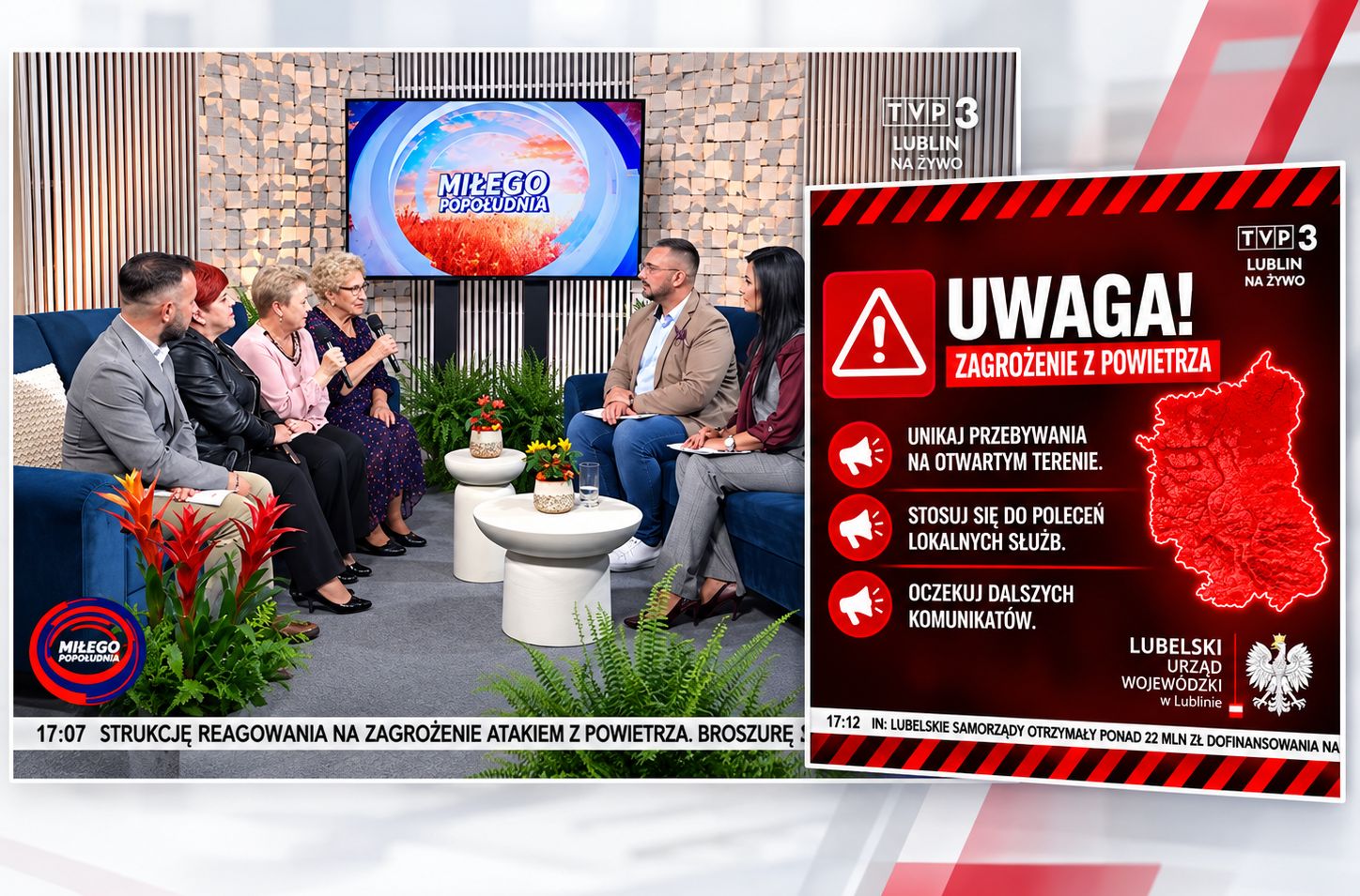 Kanał TVP przerwał program. "Musimy ewakuować się do naszego schronu"