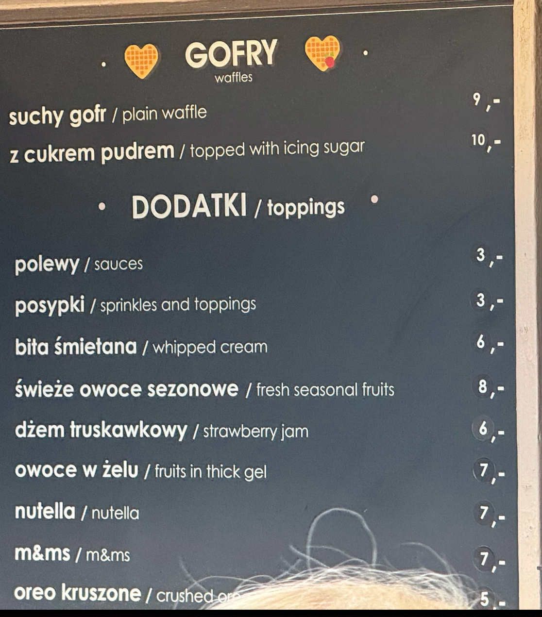 Cennik gofrów w Sopocie