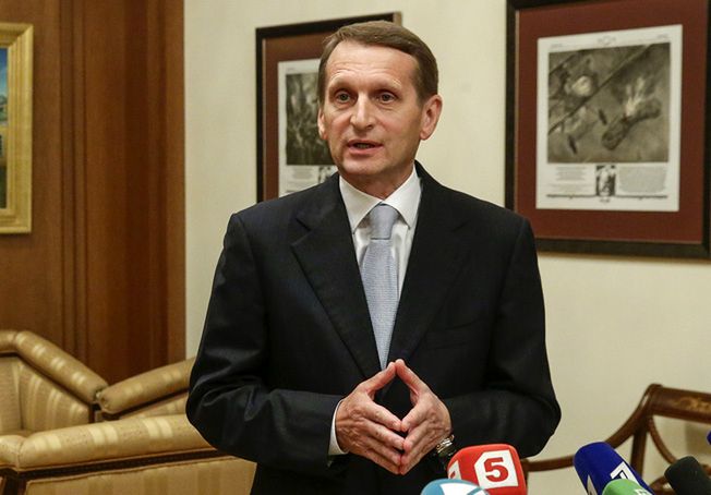 Szef rosyjskiej Dumy Państwowej Siergiej Naryszkin<br>
