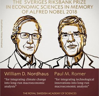 Ekonomiczny Nobel przyznany. William Nordhaus i Paul Romer laureatami