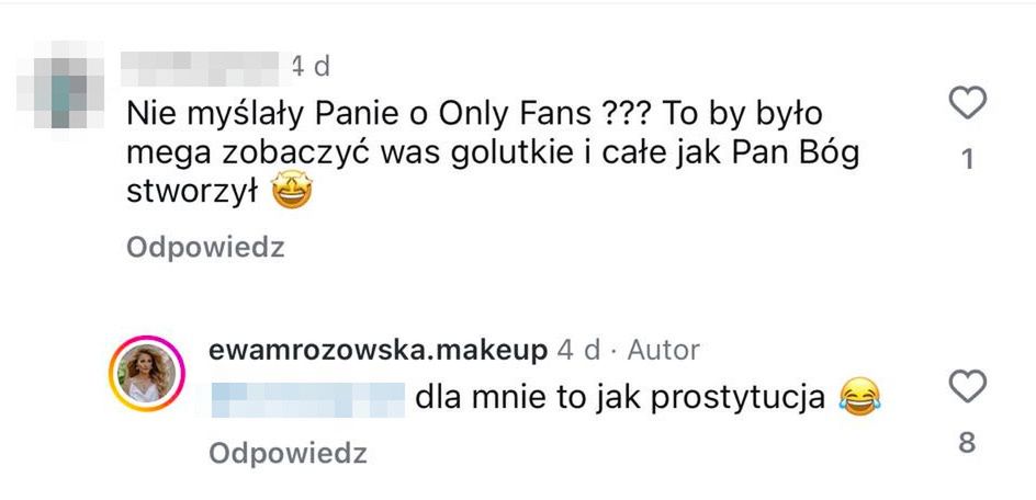 Ewa Mrozowska DOBITNIE odpowiada na sugestię fana, by założyła OnlyFans