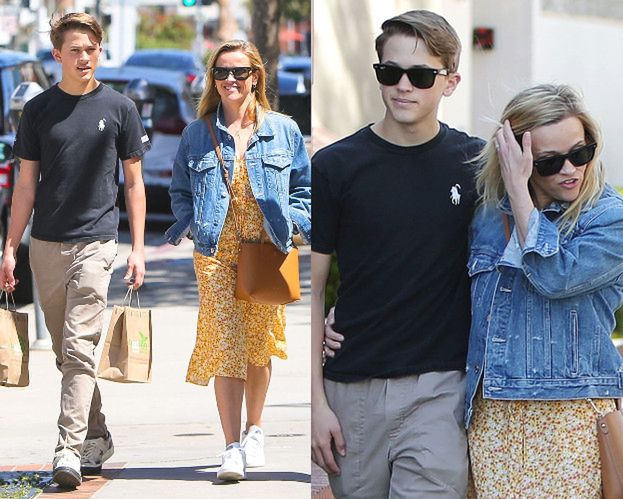 Promienna Reese Witherspoon na rodzinnym spacerze z mężem i synem
