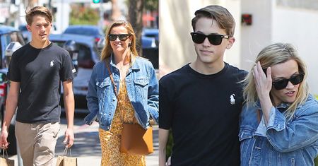 Promienna Reese Witherspoon na rodzinnym spacerze z mężem i synem