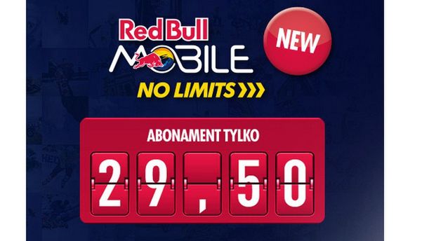 Red Bull Mobile No Limits - 29,50 zł za nielimitowane rozmowy "odpowiedzią" na nju mobile 1