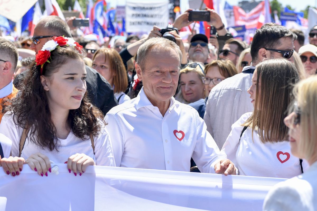 Donald Tusk na marszu 4 czerwca