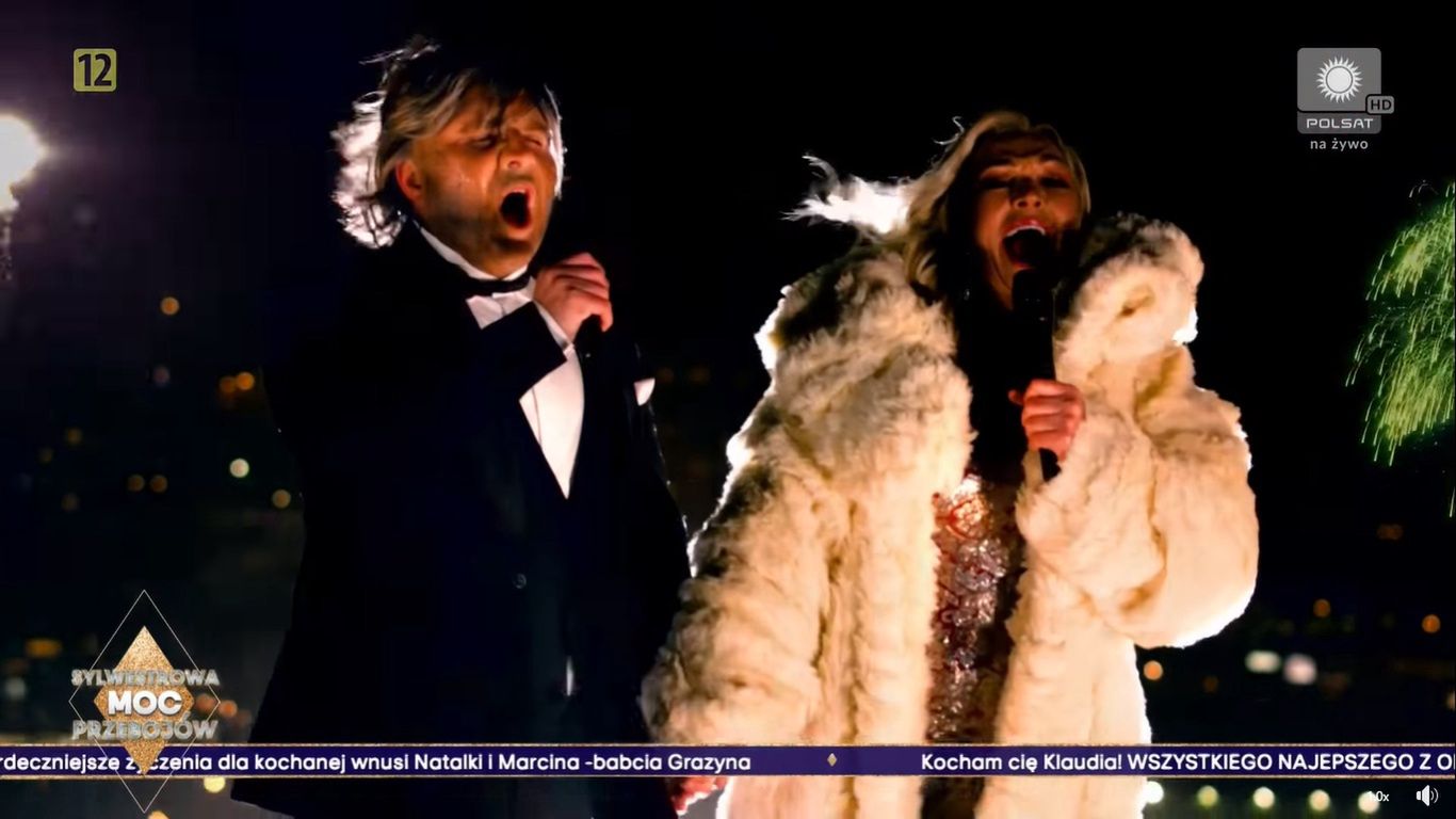 Małgorzata Walewska i "Andrea Bocelli" na Sylwestrze Polsatu