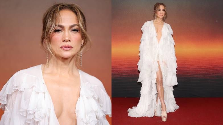 Jennifer Lopez w postrzępionej kreacji posyła POSĘPNE uśmiechy fotoreporterom