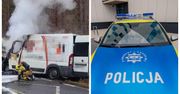 Kurier busem uderzył w osobówkę i busa. Doszło do pożaru