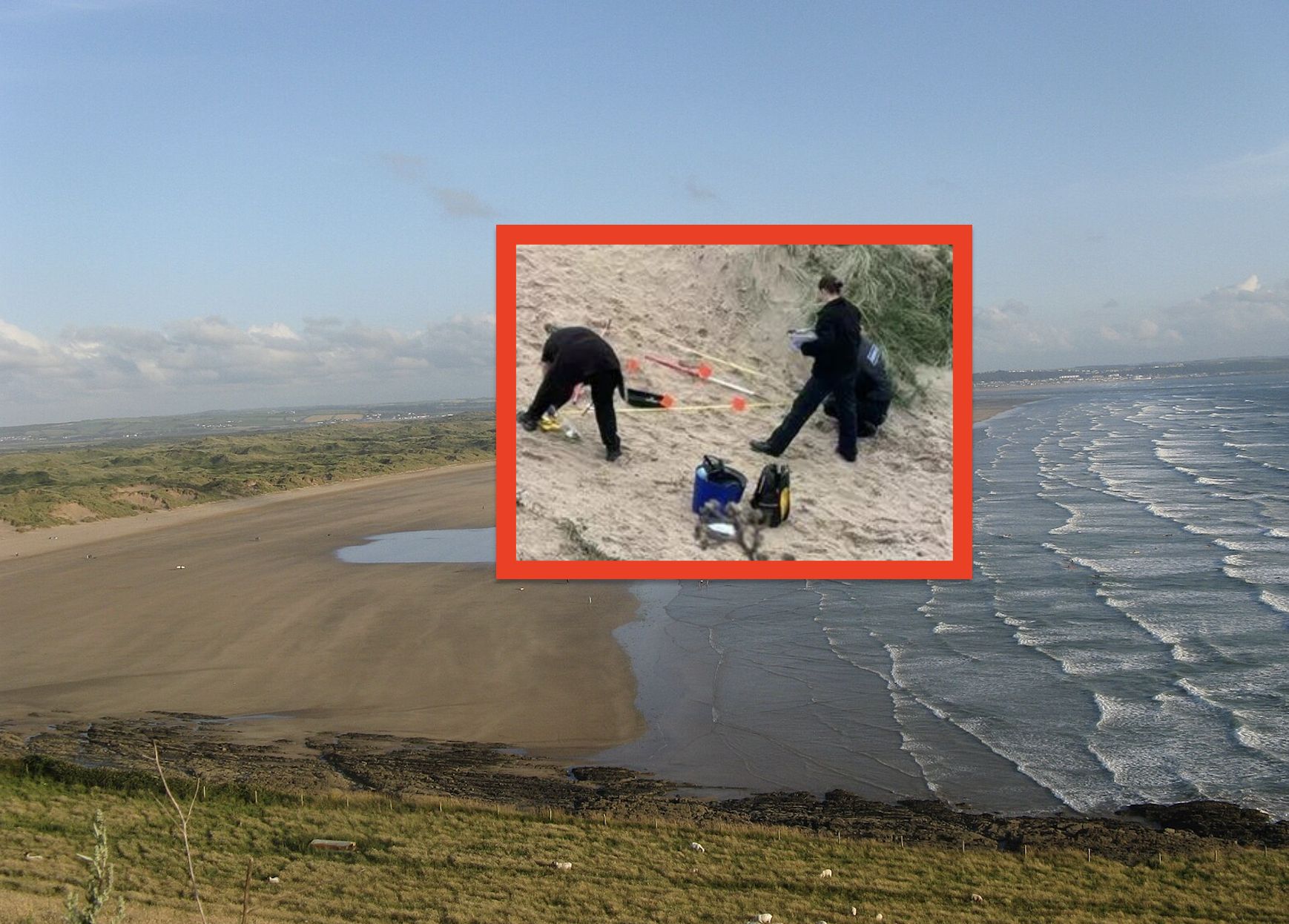 Makabra na plaży w Saunton Sands. Szczątki w piasku koło sauny