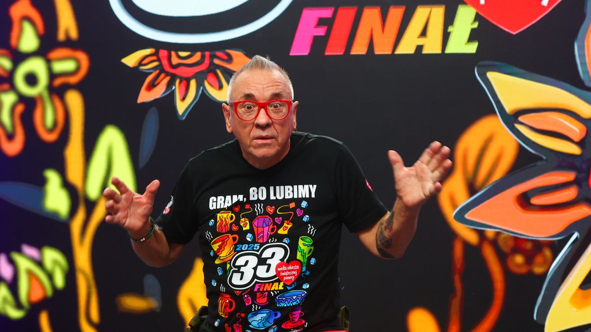 Jurek Owsiak during the 33rd Grand Finale of the Great Orchestra of Christmas Charity (WOP)  an annual Polish fundraiser supporting healthcare, focused on purchasing medical equipment for hospitals, in Warsaw, Poland on January 26, 2025. (Photo by Foto Olimpik/NurPhoto via Getty Images)