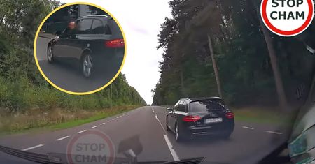 Szokujące zachowanie "szeryfa" z audi. Robił tak przez kilka kilometrów