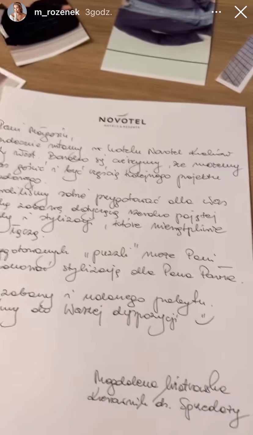 Małgorzata Rozenek powitana w hotelu po królewsku