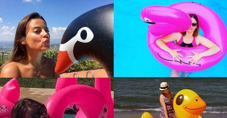 Polskie celebrytki pozują z dmuchanymi ptakami: Herbuś, Mucha, Malinowska, Popek... (ZDJĘCIA)