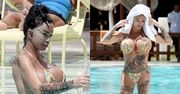 Naciągnięta Katie Price relaksuje się nad basenem ŚWIEŻO po kolejnej operacji plastycznej