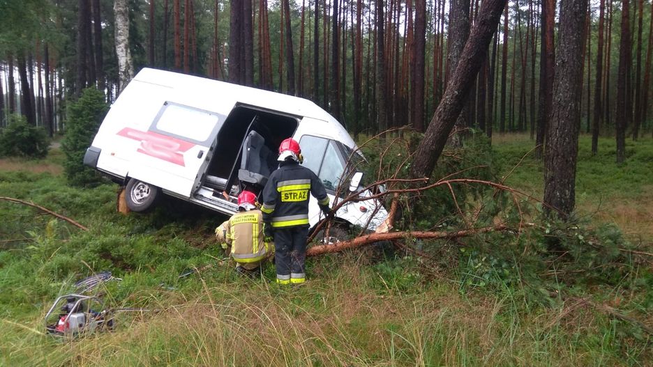 Wypadek na dk 22. Bus uderzył w drzewo 