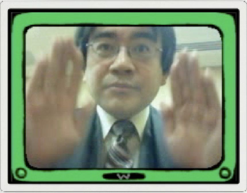 Iwata gra w WarioWare: Snapped