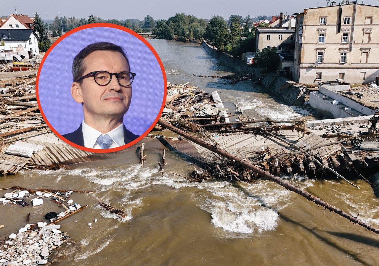 Mateusz Morawiecki odwiedził zniszczone powodzią Głuchołazy