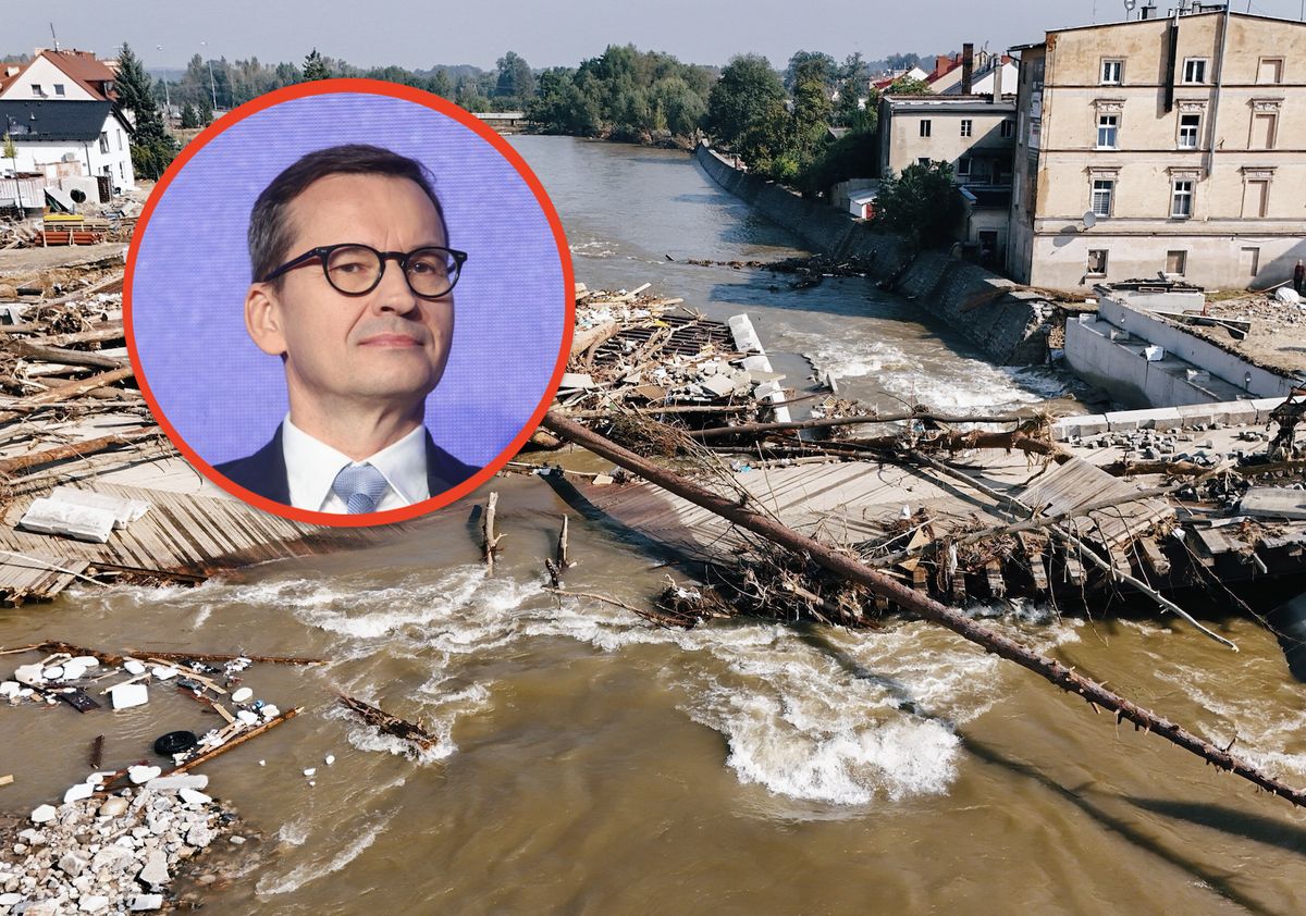 Mateusz Morawiecki odwiedził zniszczone powodzią Głuchołazy