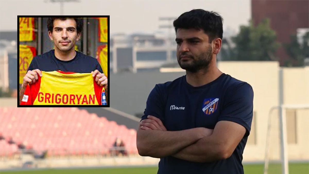 YouTube / ouTube/Urartu FC, na mniejszym zdj. Narek Grigorjan/ fot. YouTube/Jagiellonia Białystok/Jaga TV) / Na zdjęciu: Robert Arzumanjan