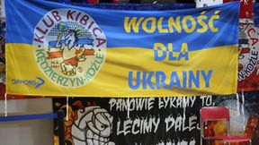 Wsparcie kibiców dla Ukrainy podczas meczu Grupa Azoty Zaksa Kędzierzyn-Koźle - Aluron CMC Warta Zawiercie (galeria)