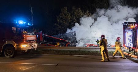 Nocna tragedia na obwodnicy Lublina. Kierowca spłonął żywcem