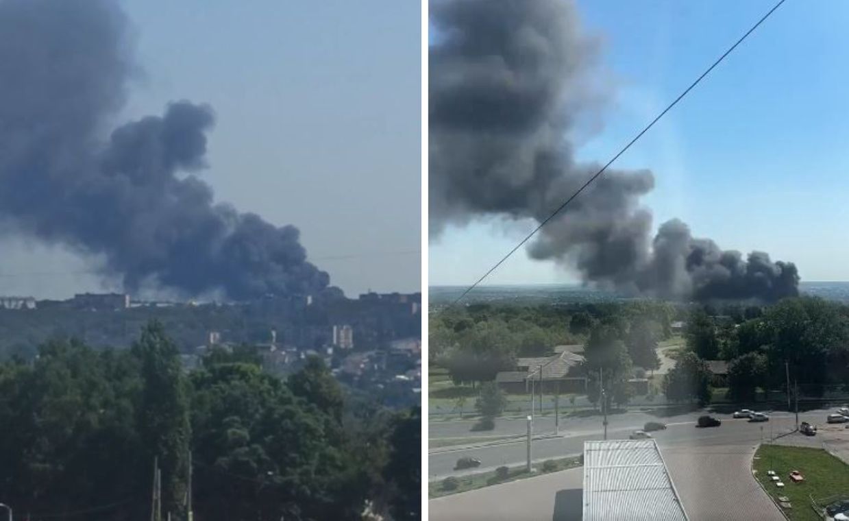 Massive fire in Kursk: Black smoke blankets the city