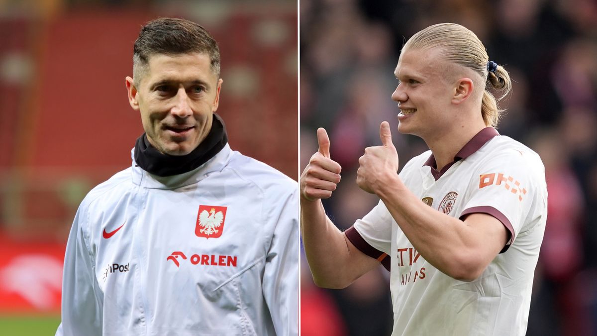 PAP/EPA / Lewandowski (Mateusz Czarnecki / WP SportoweFakty), Haaland (PAP/EPA) / Robert Lewandowski i Erling Haaland