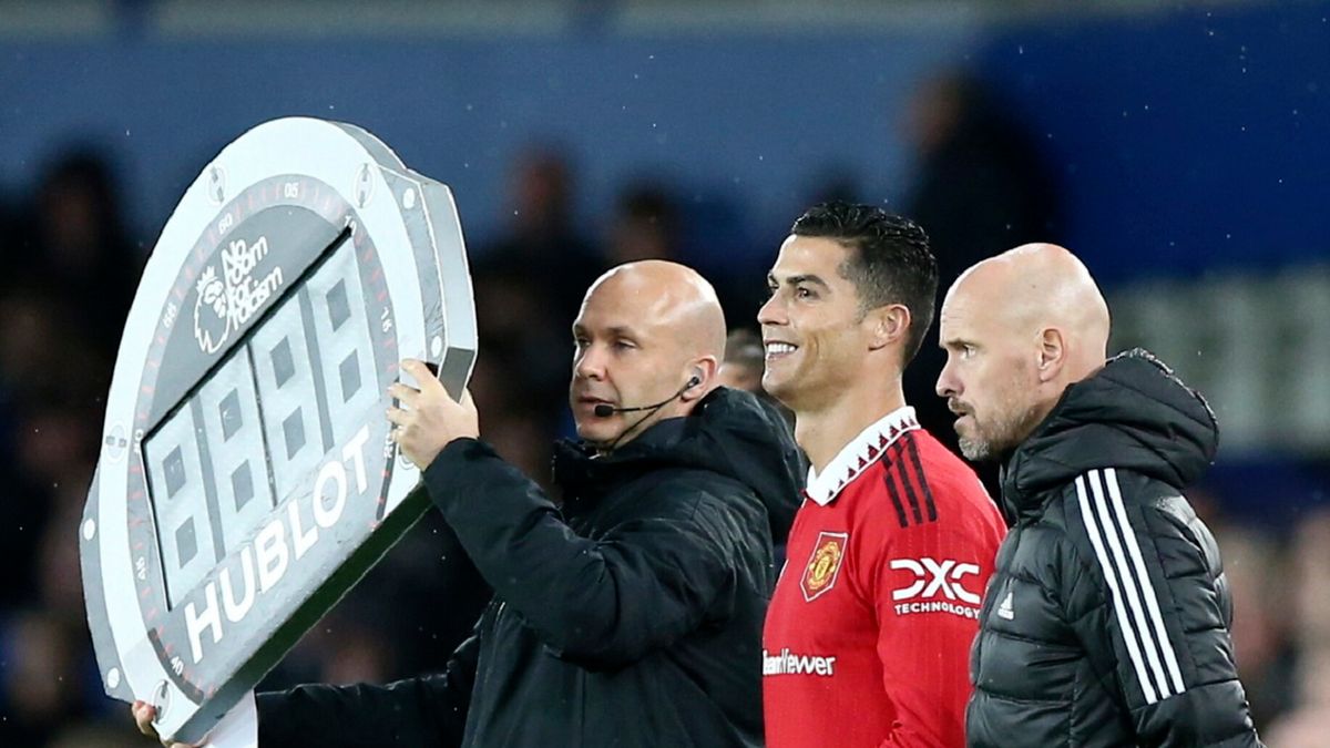 PAP/EPA / ADAM VAUGHAN / Na zdjęciu: Cristiano Ronaldo i Erik ten Hag