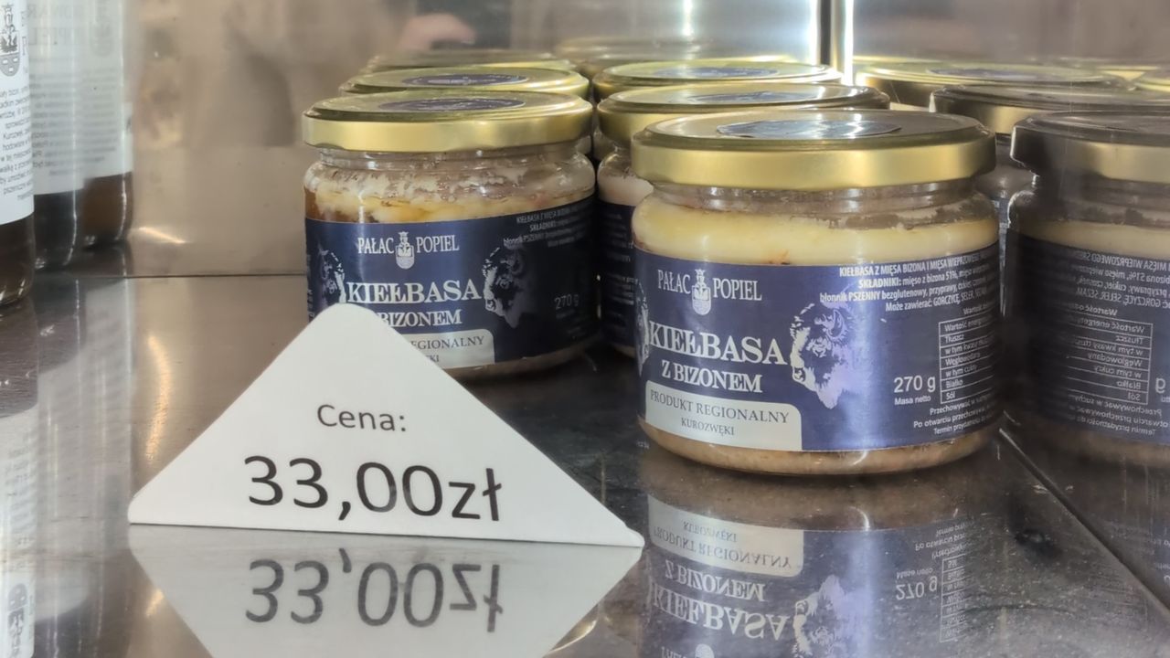 Słoikowa kiełbasa z bizonem za 33 złote
