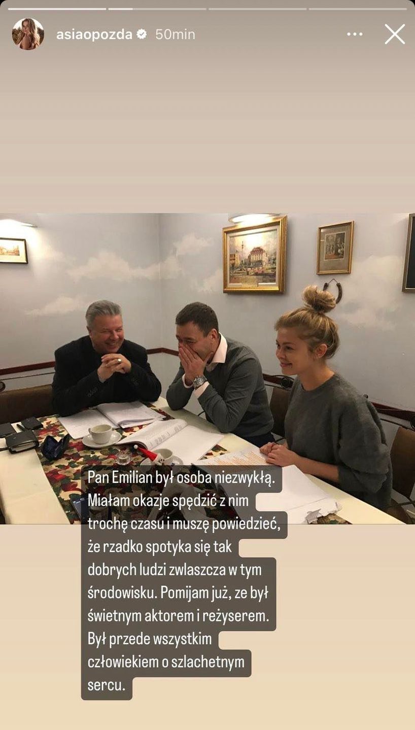 Joanna Opozda wspomina zmarłego Emiliana Kamińskiego
