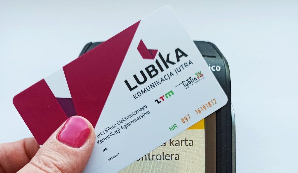 Karta biletu elektronicznego Lubika ze znacznikiem Lubelskiej Karty Miejskiej