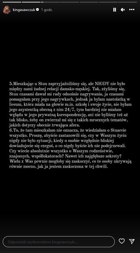 Kinga Sawczuk zabrała głos w sprawie afery ze Stuu. Opublikowała obszerne oświadczenie