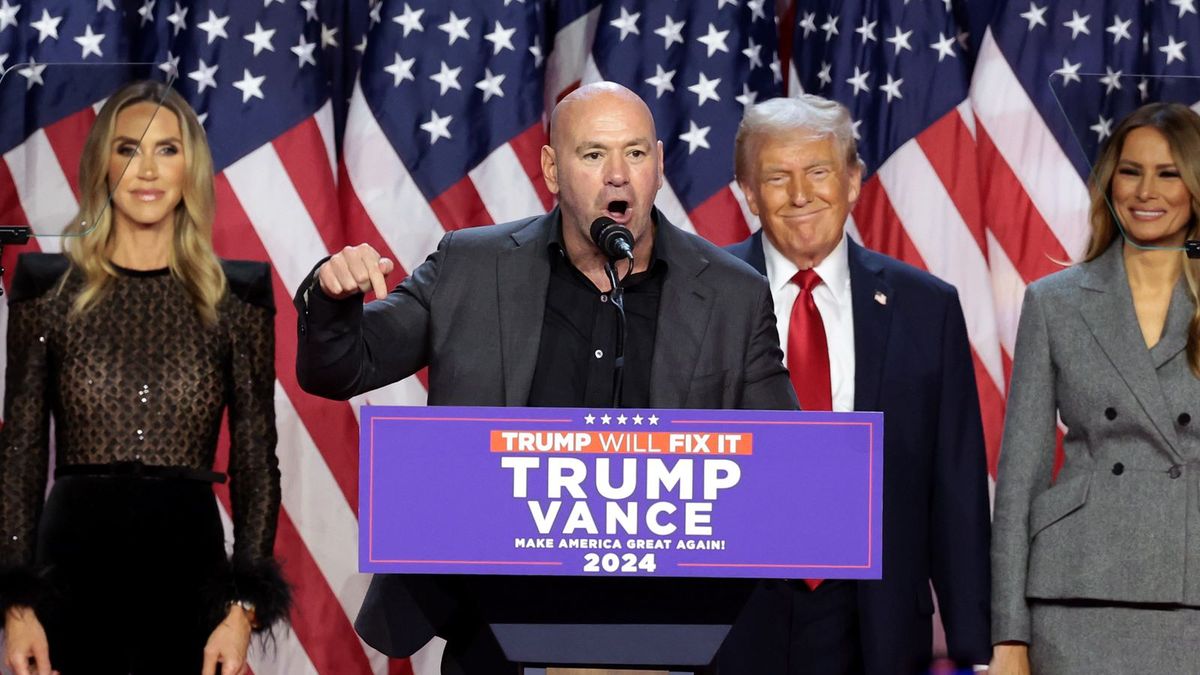 Getty Images / Photo by Win McNamee/Getty Images / Na zdjęciu: Dana White (C) i Donald Trump (P)