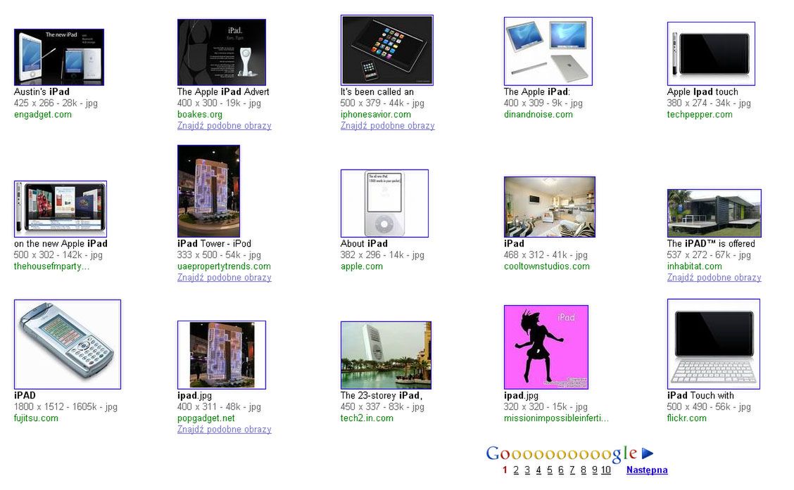 Wyszukiwarka zdjęć Google ignoruje iPada? 2