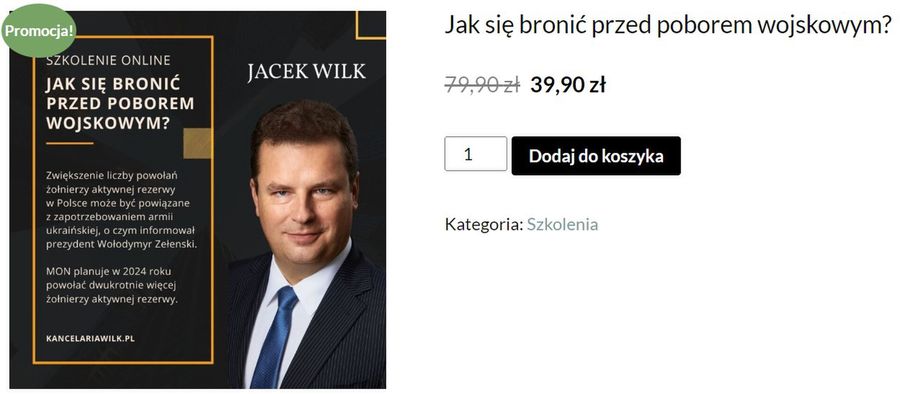 Szkolenie online oferowane przez Kancelaria Wilk jest przecenione