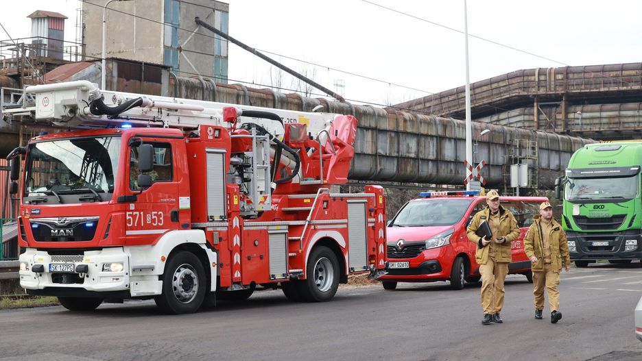 Pożar na terenie Huty w Łaziskach Górnych
