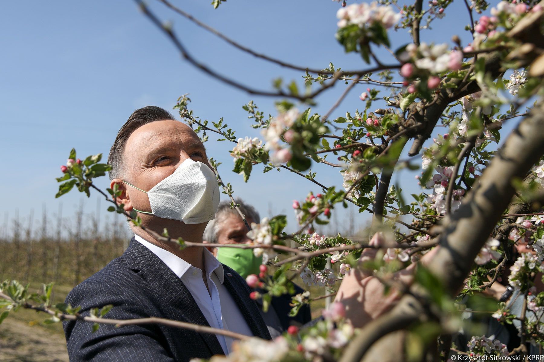 Andrzej Duda w sadzie