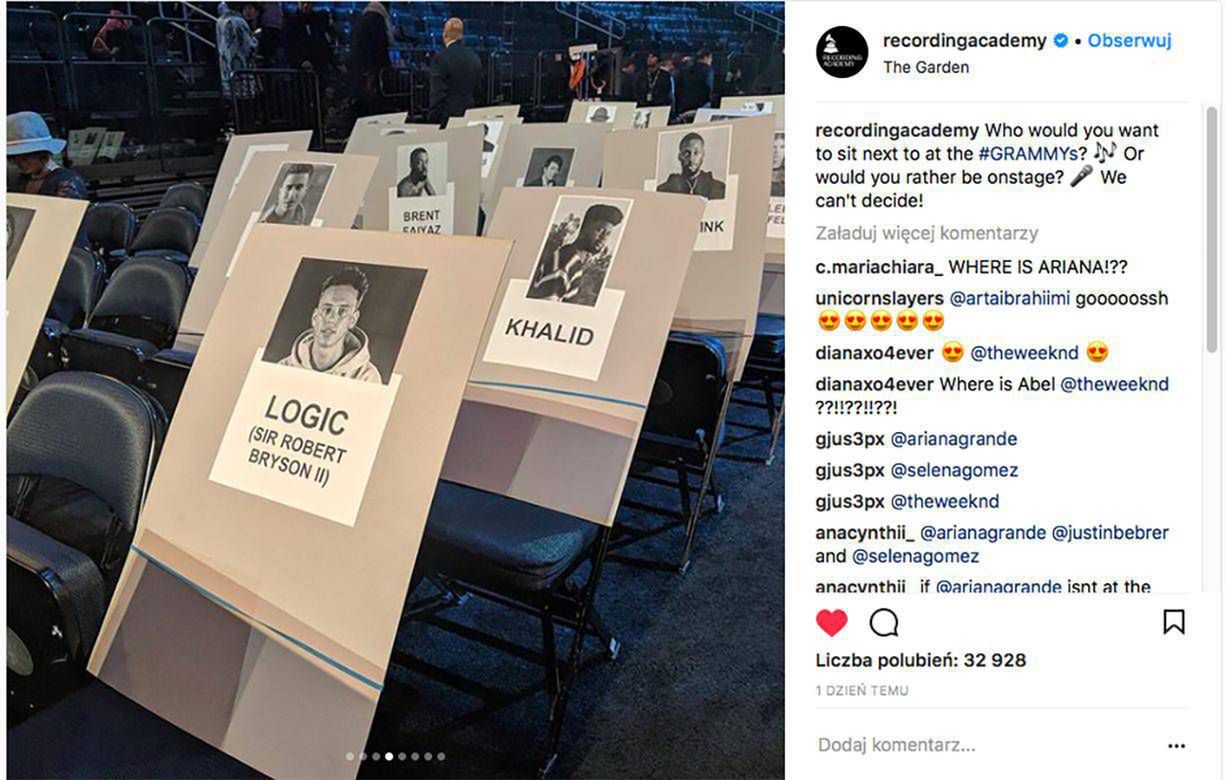 Grammy 2018: jak zostały usadzone gwiazdy?