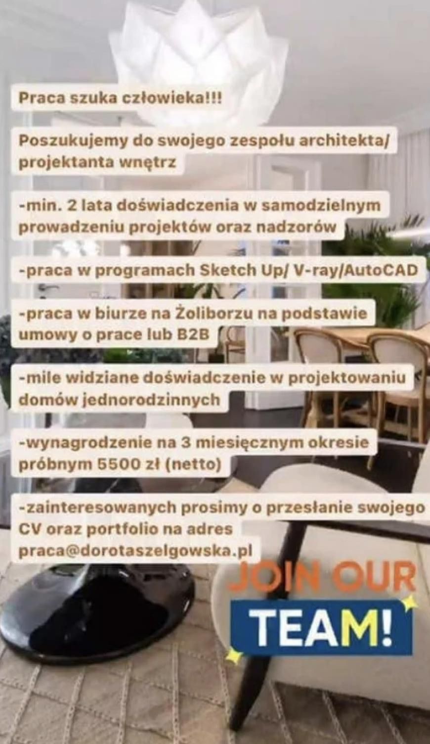 Dorota Szelągowska szuka pracownika | fot. Instagram.com/dotindtoin