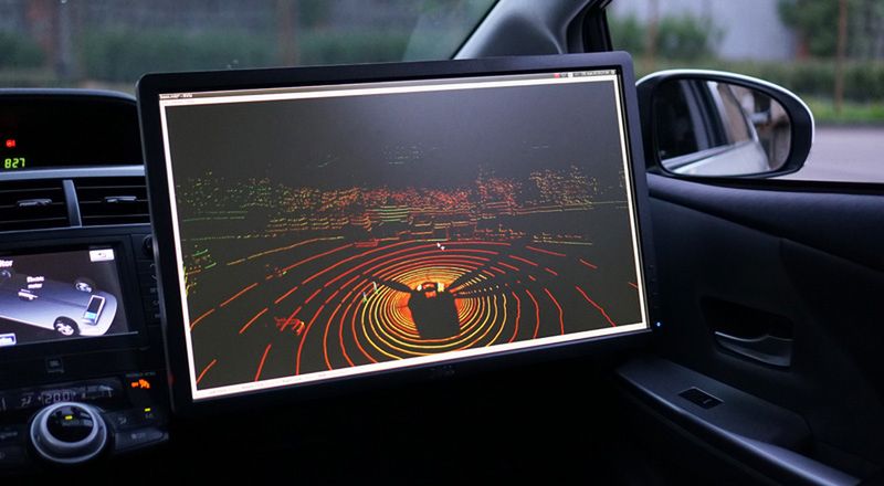 Mapa przestrzeni z lidara w aucie Yandex.Taxi (źródło: yandex)