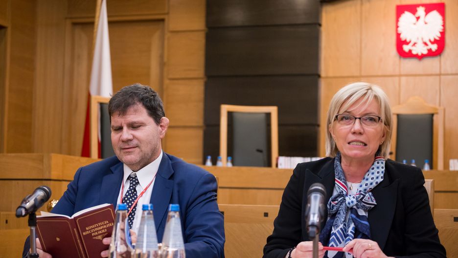 Prezes Trybunału Julia Przyłębska i sędzia Mariusz Muszyński.