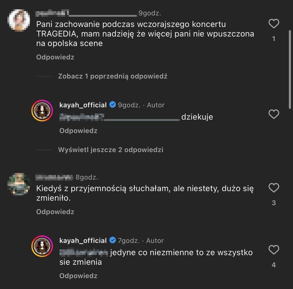 Kayah odpisuje na krytyczne komentarze