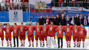 Rosyjski hymn podczas ceremonii wręczania medali. Zaśpiewali go hokeiści