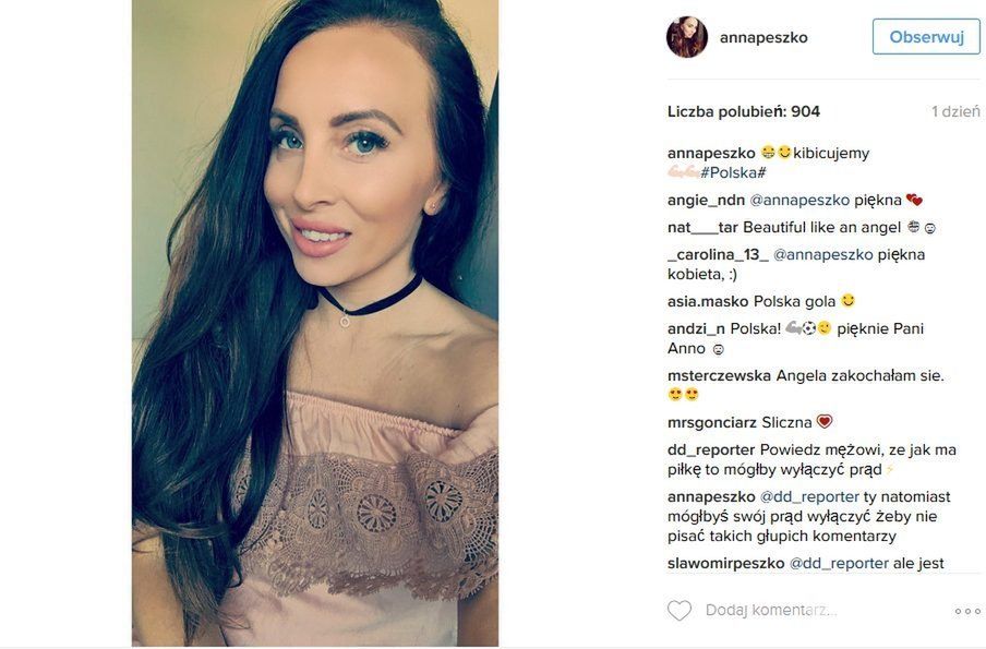 Anna Peszko, żona Sławomira Peszko (fot. Instagram)