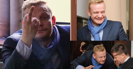 Bartosz Żukowski "pozdrawia" fotoreporterów na rozprawie rozwodowej (ZDJĘCIA)