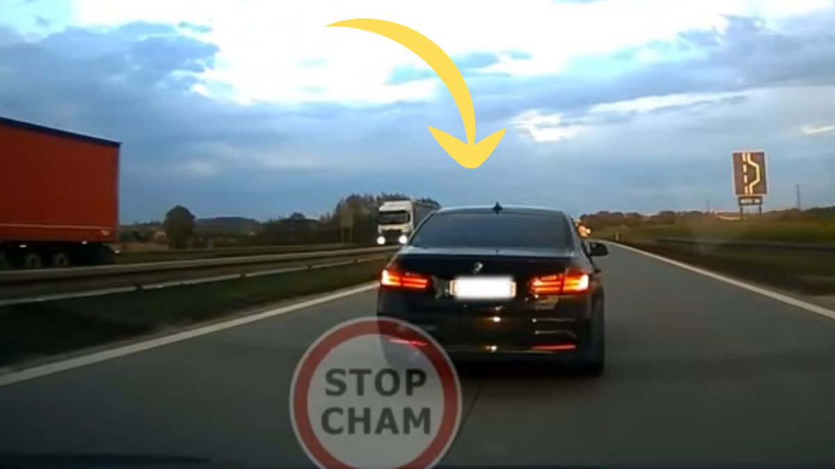 Kierowca BMW nagle zahamował  